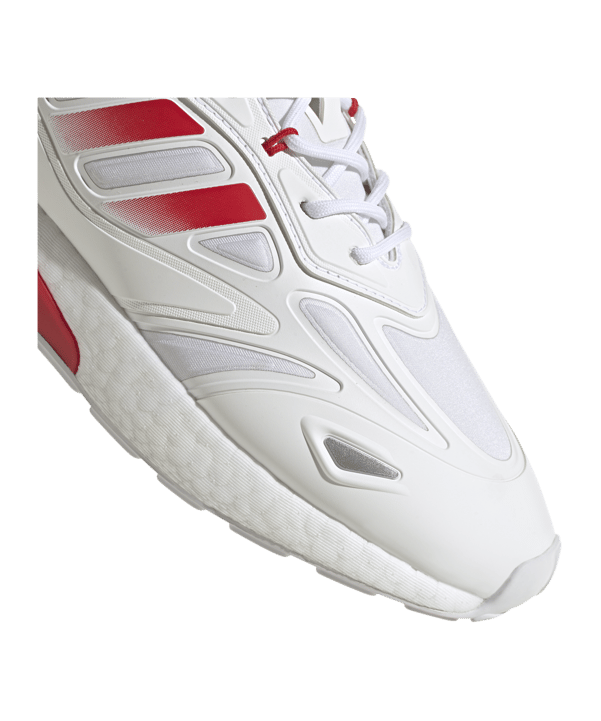 adidas Originals ZX 2K Boost 2.0 Weiss Silber Rot - weiss