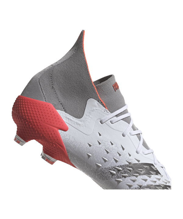 adidas Predator FREAK.1 FG White Spark Weiss Grau Rot - weiss