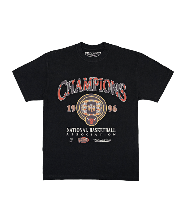 Mitchell and Ness Chicago Bulls NBA 96 Championship Ring T-Shirt Schwarz - schwarz