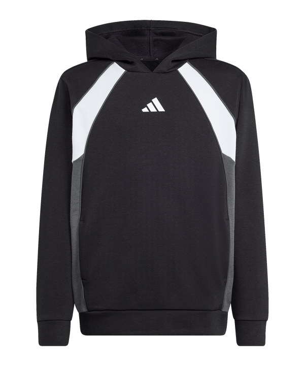 adidas Color Block Hoody Kids Schwarz - schwarz