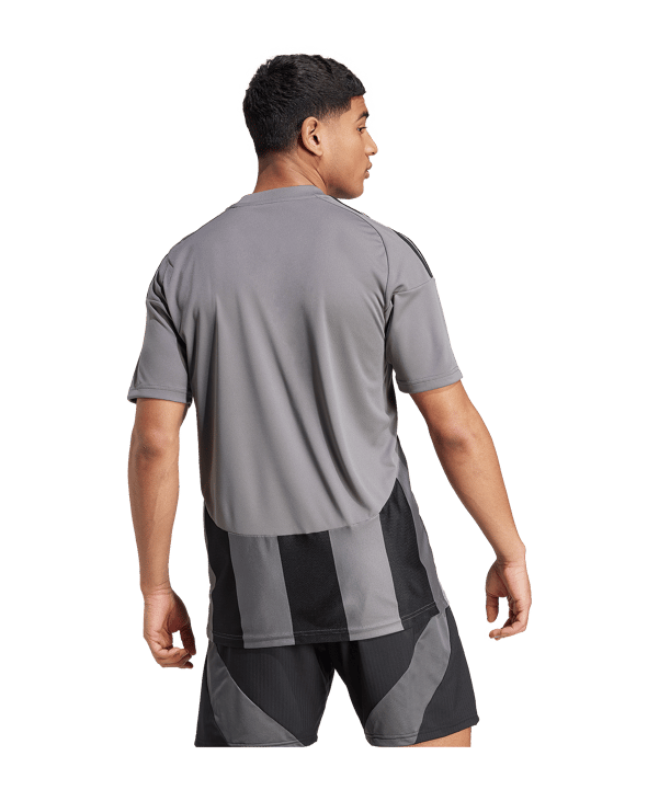 adidas Striped 24 Trikot Grau Schwarz - mehrfarbig