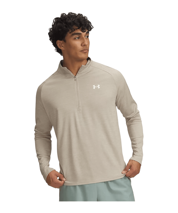 Under Armour Tech Textured 1/2 Zip Zip Top Marrone C299 - marrone