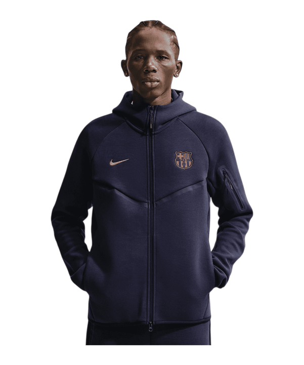 Nike FC Barcelona Tech Fleece Windrunner Kapuzenjacke Blau F499 - blau