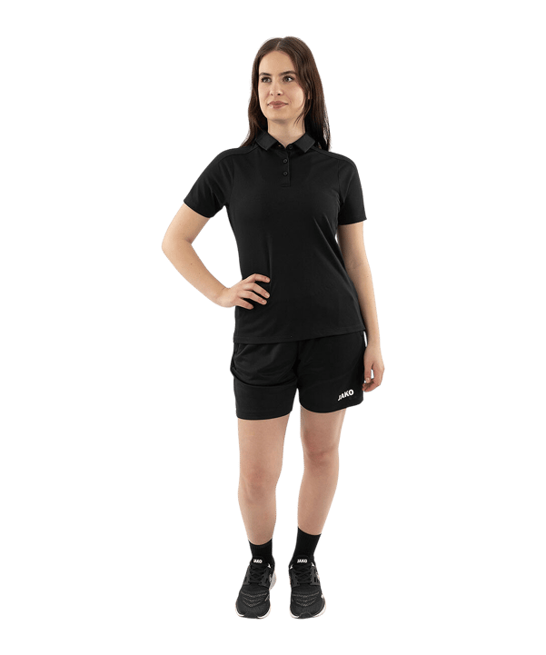 JAKO Uni Polo Damen Schwarz F800 - schwarz