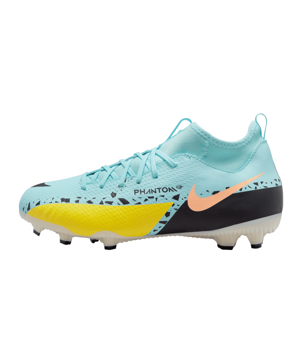 Nike Jr Phantom GT2 Academy DF FG/MG Kids Lucent Türkis Gelb F407 - tuerkis