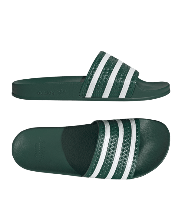 adidas Originals Adilette Badelatsche Grün Weiss - gruen