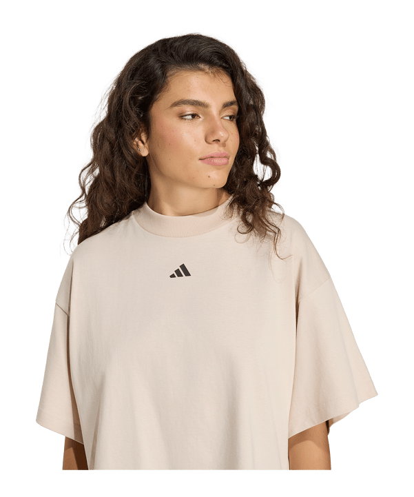 adidas 3 Stripes Studio T-Shirt Damen Beige - beige