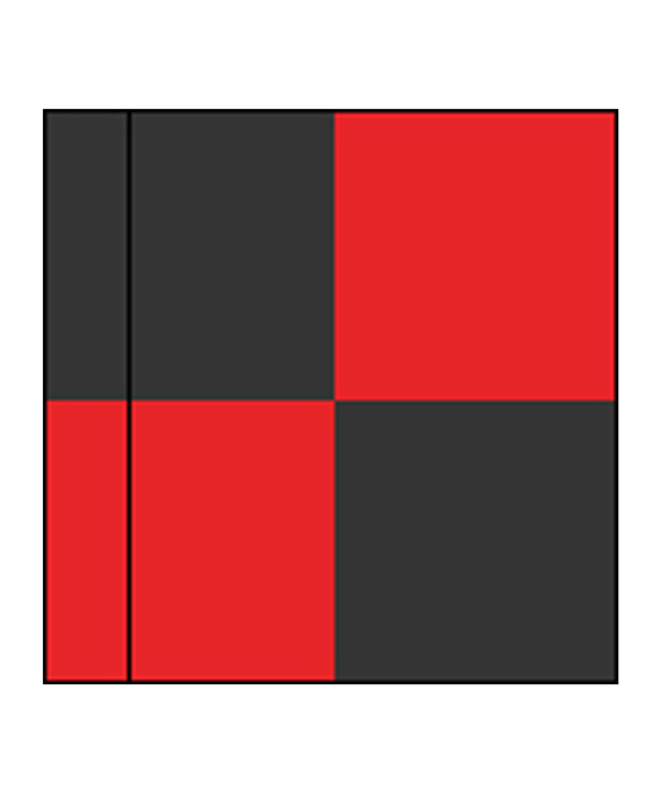 Cawila Eckfahne 45x45cm Schwarz Rot - schwarz