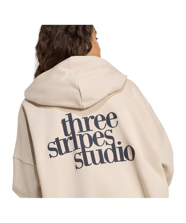 adidas 3 Stripes Studio Hoody Damen Beige - beige