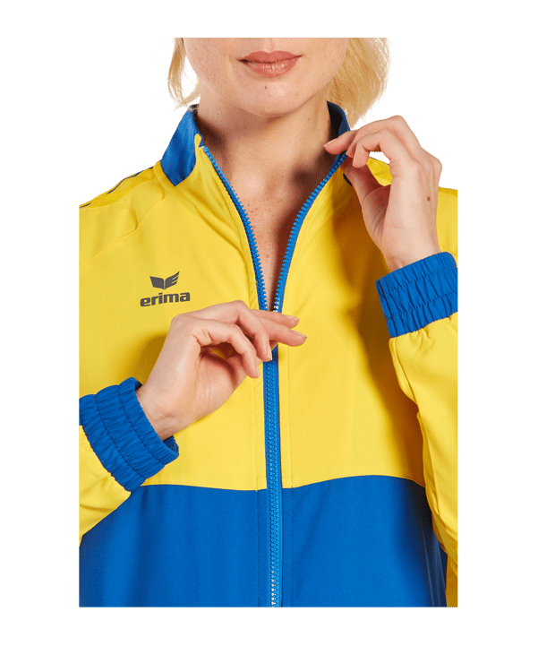 Erima Six Wings Präsentationsjacke Damen Blau Gelb - blau