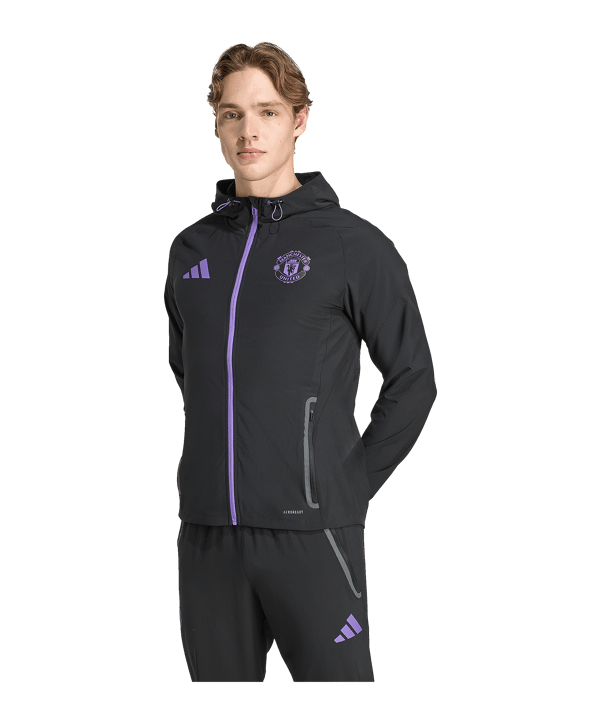 adidas Manchester United Vis Tech Travel Jacke Schwarz - schwarz