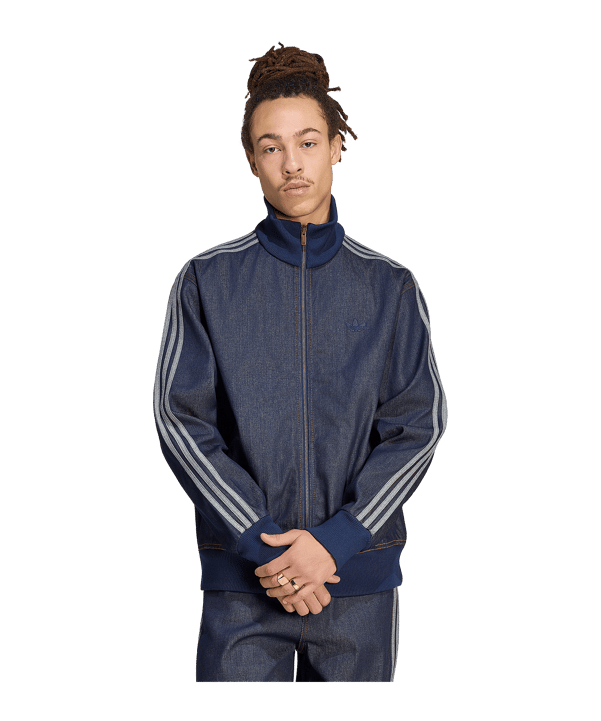 adidas Originals Firebird Adicolor Raw Denim Track Jacke Blau - blau
