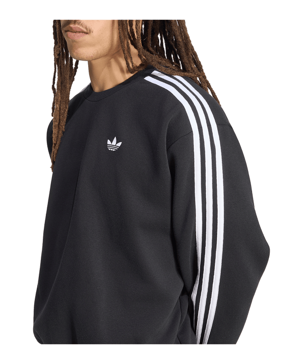 adidas Originals Adicolor 3-Stripes Oversized Sweatshirt Schwarz - schwarz