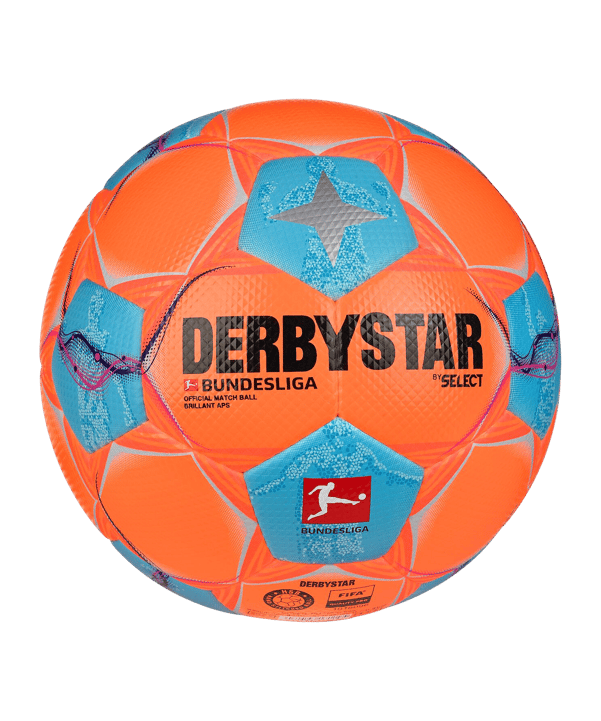 Derbystar Bundesliga Brillant APS High Visible v25 Spielball Orange - orange