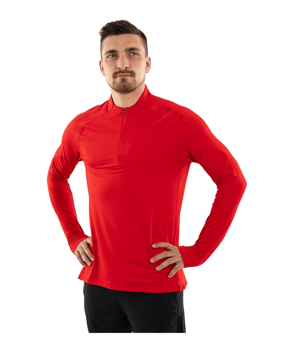 JAKO ZipTop Light Flow Sweatshirt Rot F100 - rot