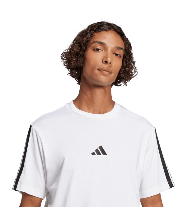 adidas Essentials 3 Stripes T-Shirt Weiß - weiss
