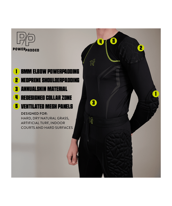 KEEPERsport BasicPadded Longsleeve Underwear Shirt Kids Schwarz - schwarz