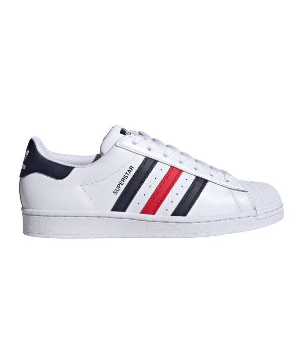 adidas Originals Superstar Weiss Blau Rot - weiss