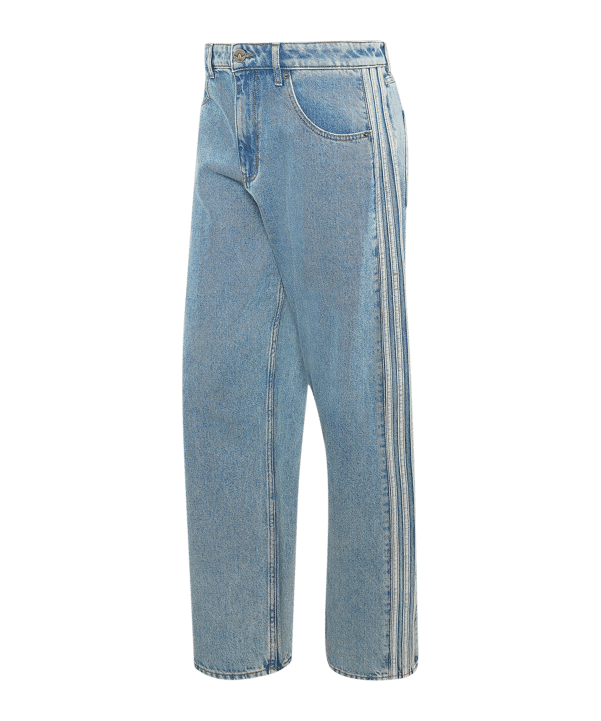 adidas Originals Firebird Adicolor Denim Mid-Rise Straight Leg Jeans Bleu - bleu