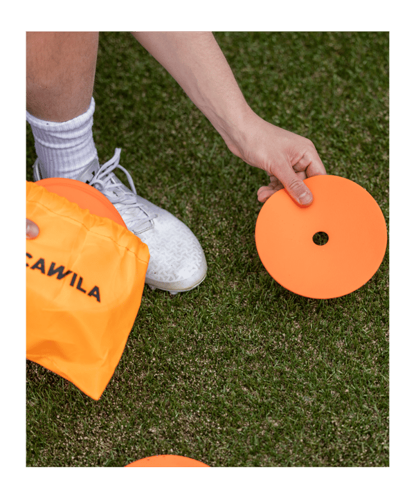 Cawila Gummi Markierungsscheiben 10er Set | rutschfeste Floormarker | 15cm | blau - blau