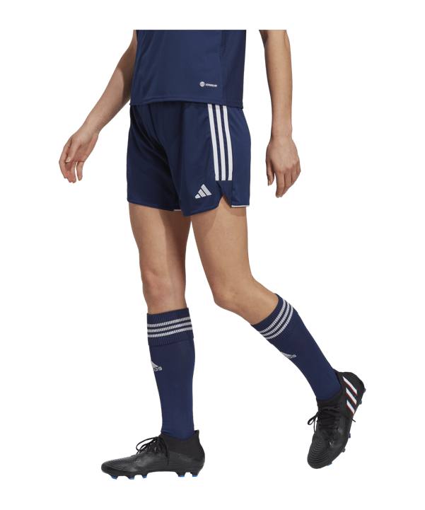 adidas Tiro 23 Short Low Damen Dunkelblau Weiss - blau