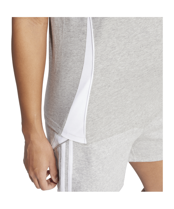adidas Tiro 24 T-Shirt Damen Grau Weiss - grau
