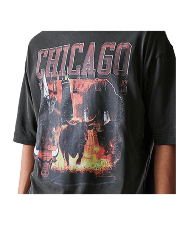 New Era NBA Washed Graphic Chicago Bulls T-Shirt Grau - grau
