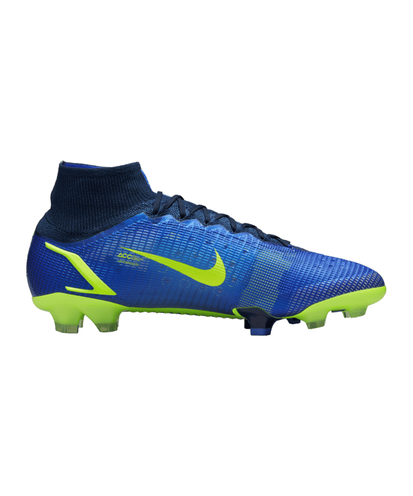 Nike Mercurial Superfly VIII Recharge Elite FG Blau Gelb F574 - blau