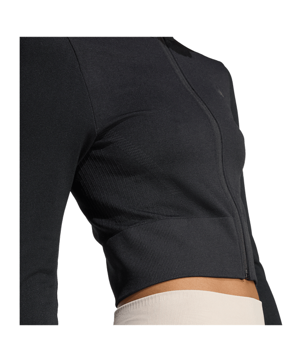 adidas Workout Essentials Knit Zip Through Jacke Damen Schwarz - schwarz