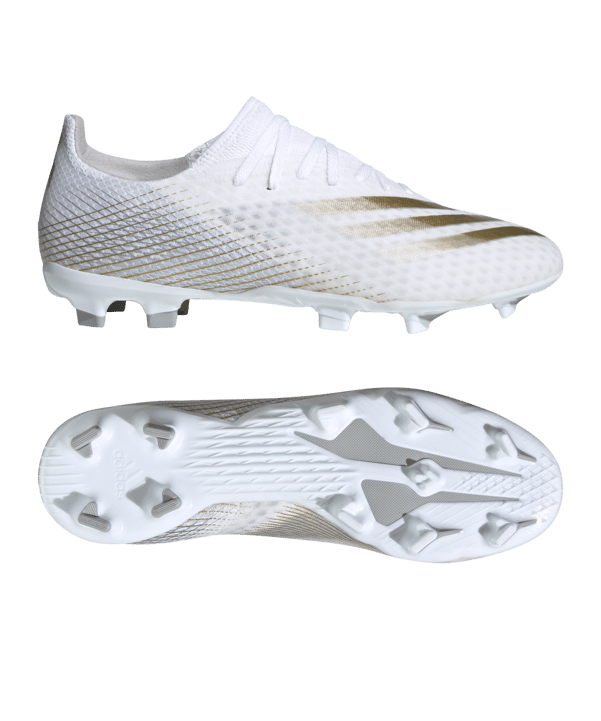 adidas X GHOSTED.3 FG Inflight Weiss Gold Silber - weiss