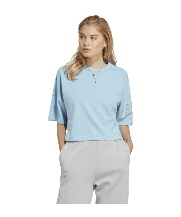 adidas T-Shirt Damen Blau - blau