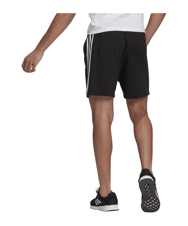 adidas Essentials 3 Stripes Short Schwarz Weiss - schwarz