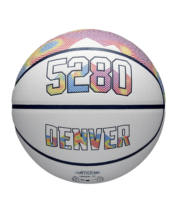 Wilson NBA Team City Collektor DEN NUG Ball 2024 Weiss - weiss