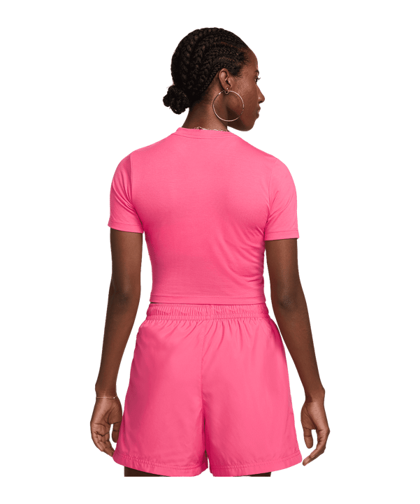 Nike Essential SLM Crop T-Shirt Damen Pink F629 - rosa