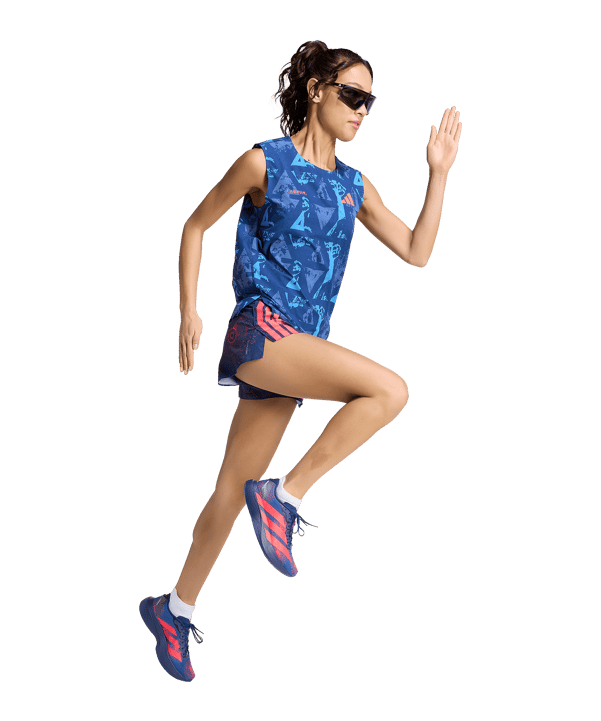 adidas Adizero Labrum Gel Hardloopshorts Dames Donkerblauw - rood