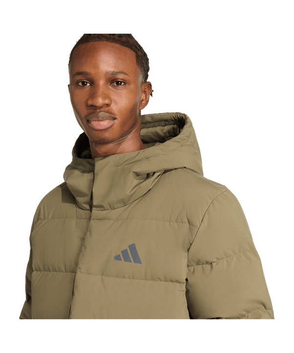 adidas Helionic CLIMAWARM Hooded Down Jacke Grün - gruen