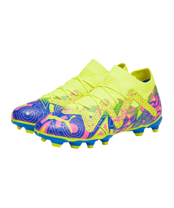PUMA FUTURE Match FG/AG Energy Jr Kids Blau Gelb Pink F01 - blau