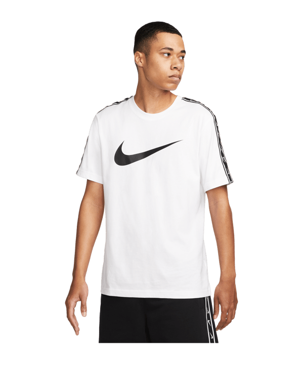 Nike Repeat T-Shirt Weiss Schwarz F100 - weiss