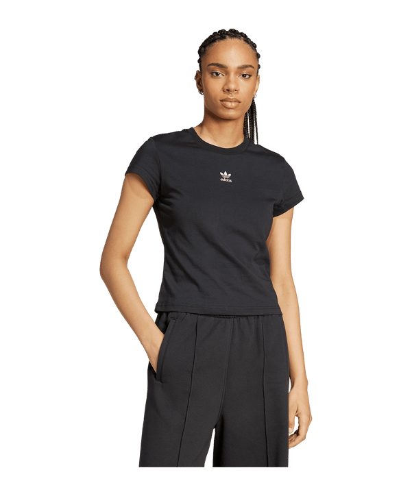 adidas Originals Essential Slim T-Shirt Damen Schwarz - schwarz