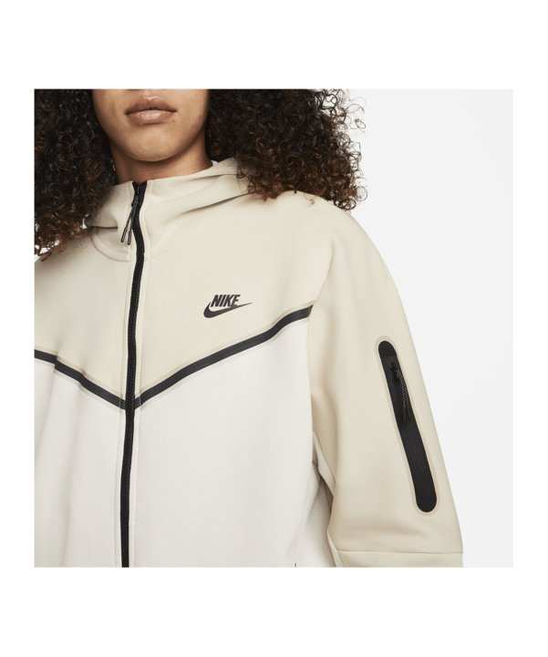 Nike Tech Fleece Kapuzenjacke Beige Weiss F206 - braun