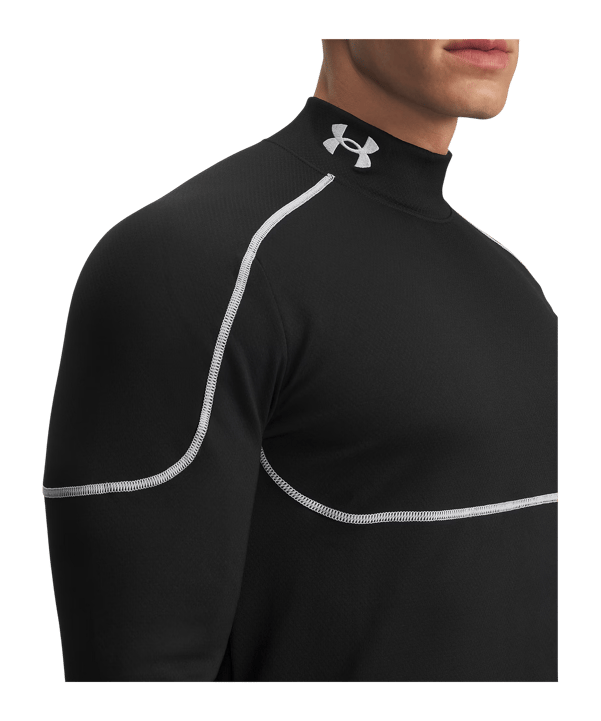 Under Armour Cold Weather Grid Longsleeve Mock T-Shirt Schwarz F001 - schwarz