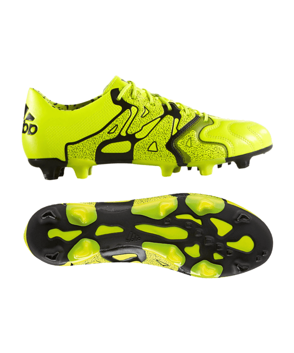 adidas X 15.1 FG Leder Gelb Schwarz - gelb