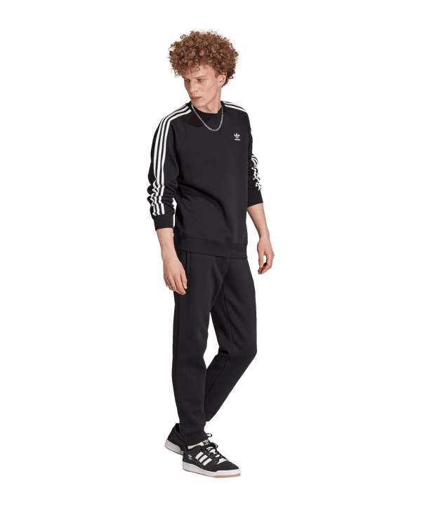 adidas Originals 3S Crew Sweatshirt Schwarz - schwarz
