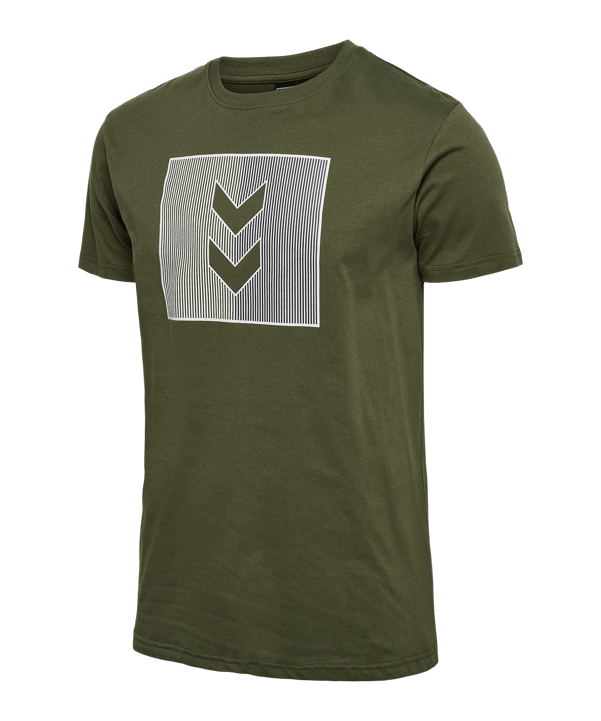 Hummel Active Stripe Co T-Shirt Grün F6453 - gruen