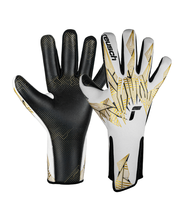 Reusch Pure Contact Gold X GluePrint Strapless TW-Handschuhe Weiss Gold Schwarz F1131 - weiss
