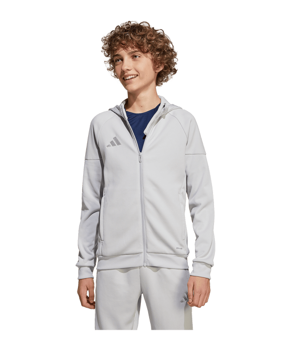 adidas Tiro 25 Travel Kapuzenjacke Kids Grau - grau