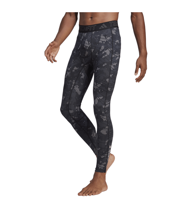 adidas Techfit Allover Print Training Tights Black - schwarz