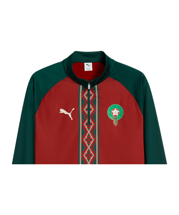 PUMA FRMF Marokko Prematch 1/4 Zip Top WM 2026 Rot F11 - rot
