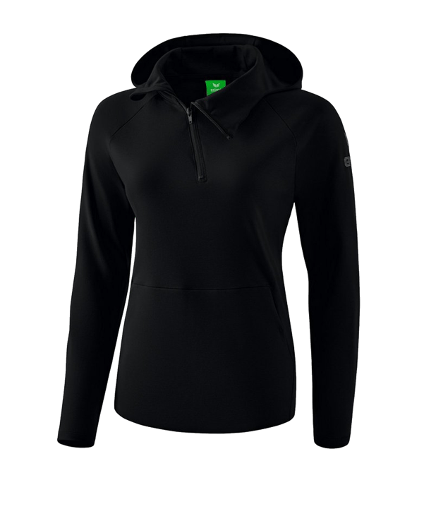 Erima Essential Kapuzensweat Damen Schwarz Grau - schwarz