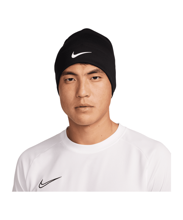 Nike Peak Standard Cuff Beanie Schwarz Weiss F010 - schwarz